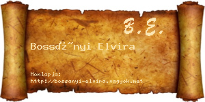 Bossányi Elvira névjegykártya