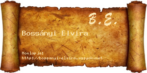 Bossányi Elvira névjegykártya